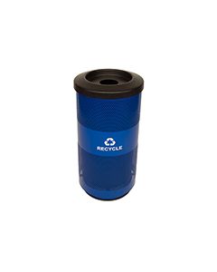 Witt Industries SC20-01-RC-BL Stadium Series Flat Top Recycling Receptacle with 1 Round Opening - 15.5" Dia. x 31.5" H - 20 Gallon Capacity Blue in Color