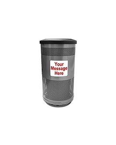 Witt Industries SC35-03 Stadium Series Message Center Waste Receptacle - 35 Gallon Capacity - 18.5" Dia. x 33.75" H