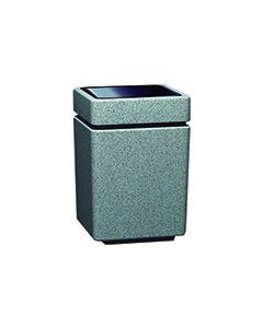 Witt Industries SLC-2436T Poly Lite Crete Square Top Load Trash Can - 47 Gallon Capacity - 24" Sq. x 36" H - Graystone, Whitestone or Sandstone