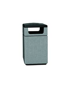 Witt Industries SLC-2740STD Poly Lite Crete Square Side Load Access Door Trash Can - 47 Gallon Capacity - 26" Sq. x 41" H - Graystone, Whitestone or Sandstone