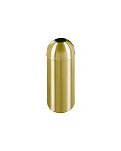 Glaro T1230BE Atlantis "All-Weather" Collection Open Dome Top Receptacle - 8 Gallon Capacity - 12" Dia. x 30" H - Satin Brass