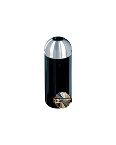 Glaro T1230 Mount Everest Open Dome Top Receptacle - 8 Gallon Capacity - 12" Dia. x 30" H - Satin Aluminum Cover