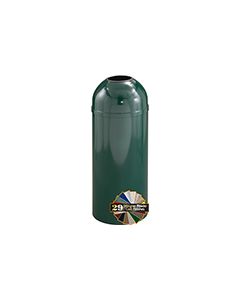 Glaro T1251 Mount Everest Open Dome Top Receptacle - 8 Gallon Capacity - 12" Dia. x 30" H - Matching Enamel Cover