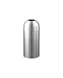 Glaro T1537SA Value Open Dome Top Receptacle - 23 Gallon Capacity - 15" Dia. x 36" H - Satin Aluminum