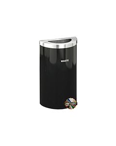 Glaro T1899V RecyclePro Value Half Round Receptacle with Half Round Opening - 16 Gallon Capacity - 30" H x 18" W x 9" D - Assorted Colors