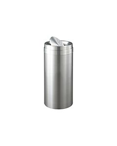 Glaro TA1237SA Value Tip Action Top Receptacle - 15 Gallon Capacity - 12" Dia. x 30" H - Satin Aluminum