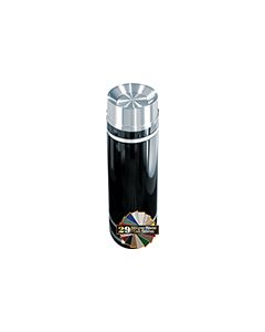 Glaro TA1256 Monte Carlo Collection Tip Action Self Closing Receptacle - 12 Gallon Capacity - 12" Dia. x 32" H - Satin Aluminum Accents