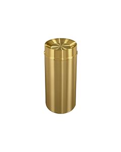 Glaro TA1533BE Atlantis "All-Weather" Collection Tip Action Self Closing Receptacle - 16 Gallon Capacity - 15" Dia. x 33" H - Satin Brass