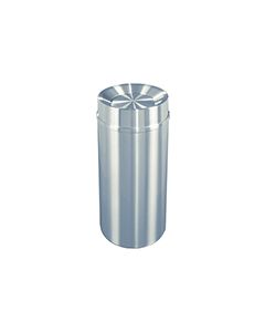 Glaro TA1533SA New Yorker Collection Tip Action Self Closing Receptacle - 16 Gallon Capacity - 15" Dia. x 33" H - Satin Aluminum