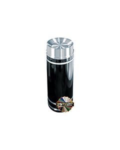 Glaro TA1556 Monte Carlo Collection Tip Action Self Closing Receptacle - 16 Gallon Capacity - 15" Dia. x 34" H - Satin Aluminum Accents