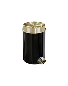 Glaro TA2041 Mount Everest Tip Action Top Receptacle - 33 Gallon Capacity - 20" Dia. x 35" H - Satin Brass Cover