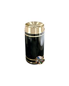 Glaro TA2055 Monte Carlo Collection Tip Action Self Closing Receptacle - 33 Gallon Capacity - 20" Dia. x 36" H - Satin Brass Accents