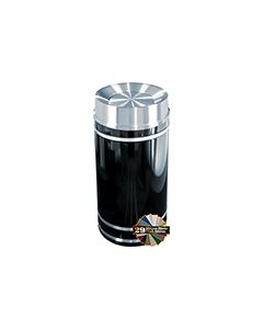 Glaro TA2056 Monte Carlo Collection Tip Action Self Closing Receptacle - 33 Gallon Capacity - 20" Dia. x 36" H - Satin Aluminum Accents