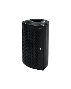 Imprezza TRO21BKPL Triangular Curved Open Top Trash Can - 21 Gallon Capacity - Black in Color