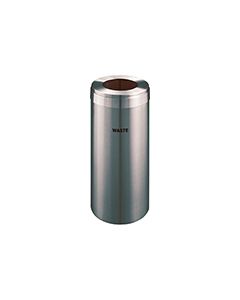 Glaro W1242SA "RecyclePro Value" Receptacle with Large Round Opening - 15 Gallon Capacity - 12" Dia. x 30" H - Satin Aluminum