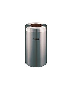 Glaro W1542SA "RecyclePro Value" Receptacle with Large Round Opening - 23 Gallon Capacity - 15" Dia. x 30" H - Satin Aluminum