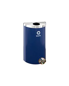 Glaro W1899V RecyclePro Value Half Round Receptacle with 5.5" Round Opening - 16 Gallon Capacity - 30" H x 18" W x 9" D - Assorted Colors