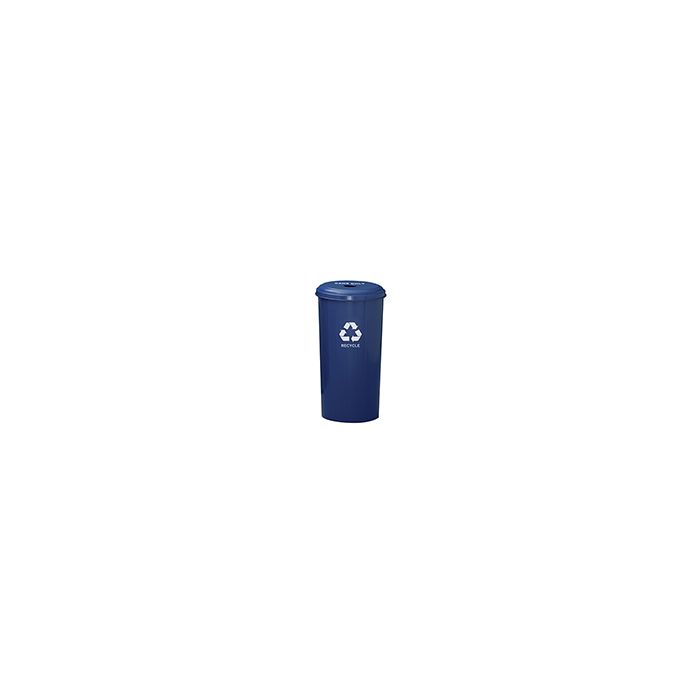 Witt Industries 10/1DTDB Tall Round Recycling Wastebasket with 4" Round Opening - 80 quart capacity - Blue