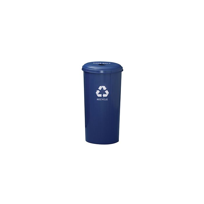 Witt Industries 10/1DTDB Tall Round Recycling Wastebasket with 4" Round Opening - 80 quart capacity - Blue