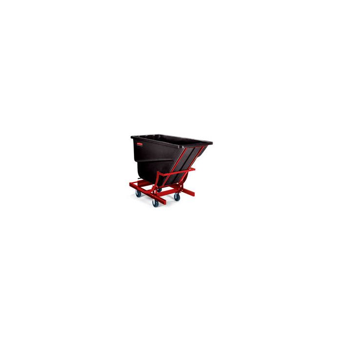 Rubbermaid 1054-43 Self-Dumping Hopper with four 6" dia. Polyolefin Casters - 55" L x 26.25" W x 47.63" H - 1/2 cu yd - 750 lb. capacity