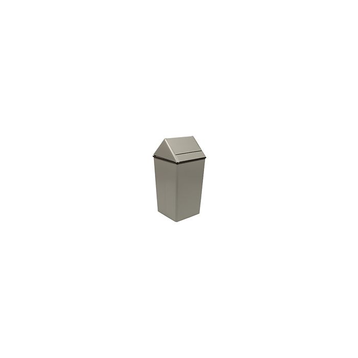 Witt Industries 1311HT Wastewatcher with Swing Top Lid Trash Can - 13 Gallon Capacity - 13" Sq x 29" H - Stainless Steel, Slate, Almond and White