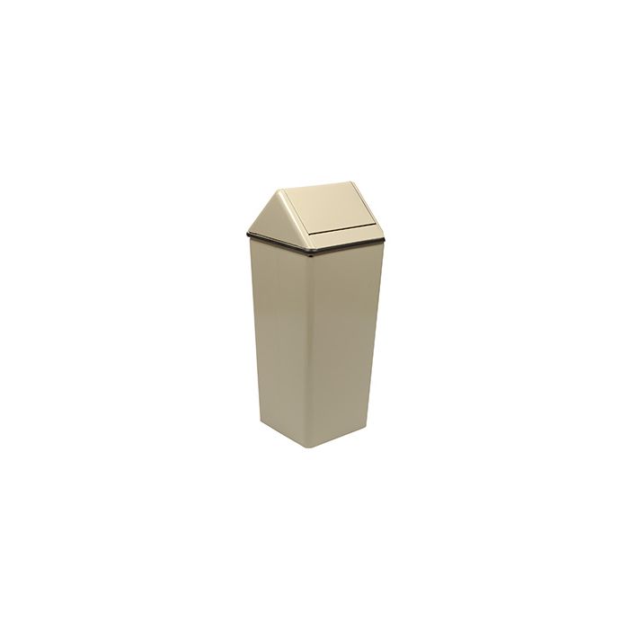 Witt Industries 1411HT Wastewatcher with Swing Top Lid Trash Can - 21 Gallon Capacity - 15" Sq x 38" H - Stainless Steel, Slate, Almond and White