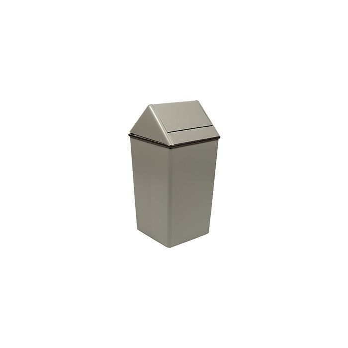 Witt Industries 1311HT Wastewatcher with Swing Top Lid Trash Can - 13 Gallon Capacity - 13" Sq x 29" H - Stainless Steel, Slate, Almond and White