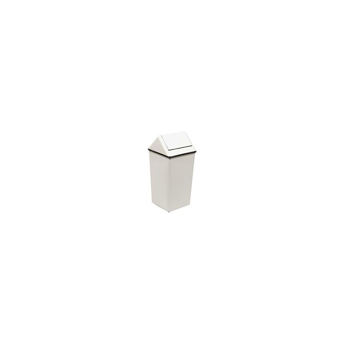 Witt Industries 1511HT Wastewatcher with Swing Top Lid Trash Can - 36 Gallon Capacity - 19" Sq x 39" H - Stainless Steel, Slate, Almond and White