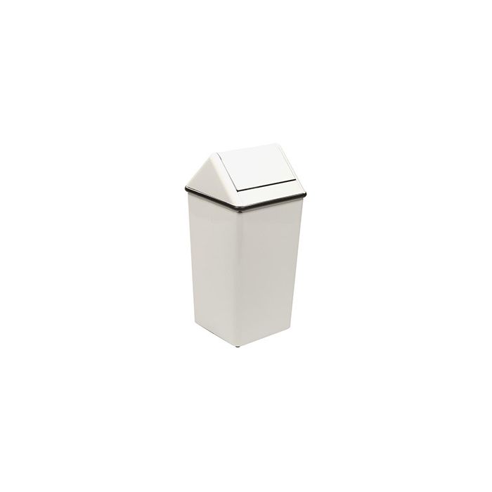 Witt Industries 1511HT Wastewatcher with Swing Top Lid Trash Can - 36 Gallon Capacity - 19" Sq x 39" H - Stainless Steel, Slate, Almond and White