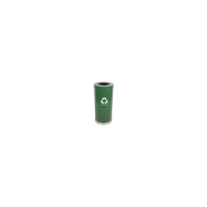 Witt Industries 15RTGN-1H Single Stream Recycling Container - 24 Gallon Capacity - 15" Dia. x 32" H - Green in Color