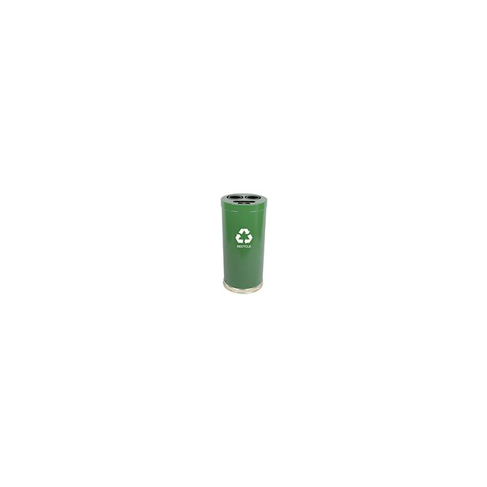 Witt Industries 15RTGN Three Opening Recycling Container - 24 Gallon Capacity - 15" Dia. x 32" H - Green in Color