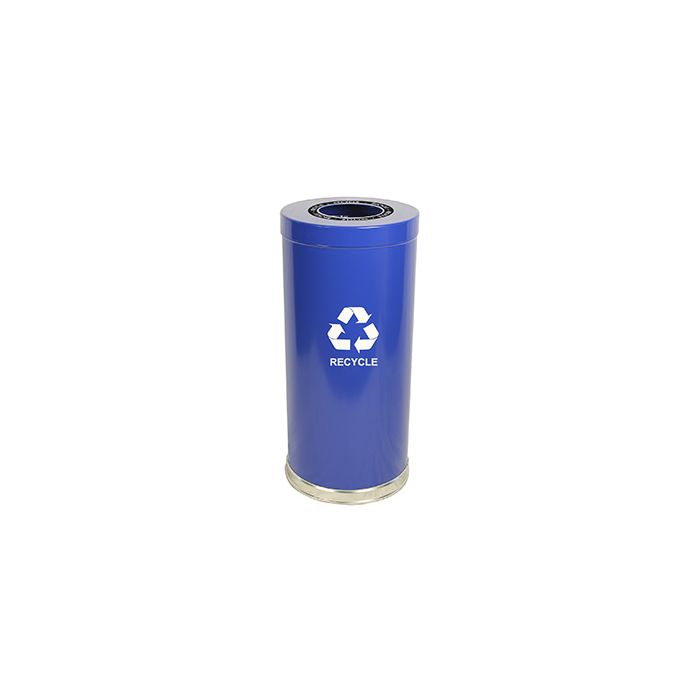 Witt Industries 15RTBL-1H Single Stream Recycling Container - 24 Gallon Capacity - 15" Dia. x 32" H - Blue in Color