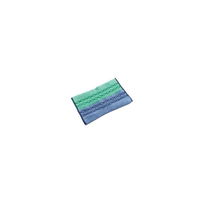 Rubbermaid 1791679 Double-Sided Dust & Wet Mop Plus for Pulse Microfiber Pad - 17.5" L x 12" W x .5" H - Green/Blue in Color