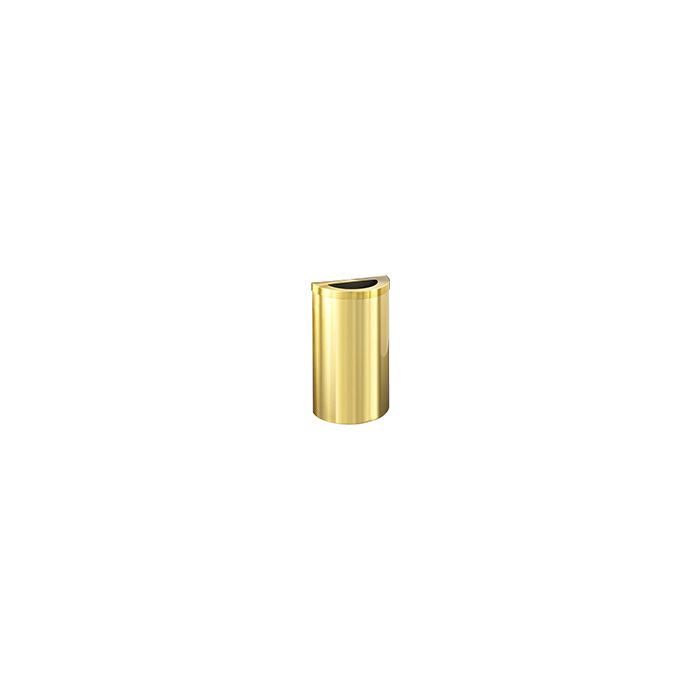 Glaro 1891VBE Value Half Round Receptacle with Half Round Lid - 16 Gallon Capacity - 30" H x 18" W x 9" D - Satin Brass