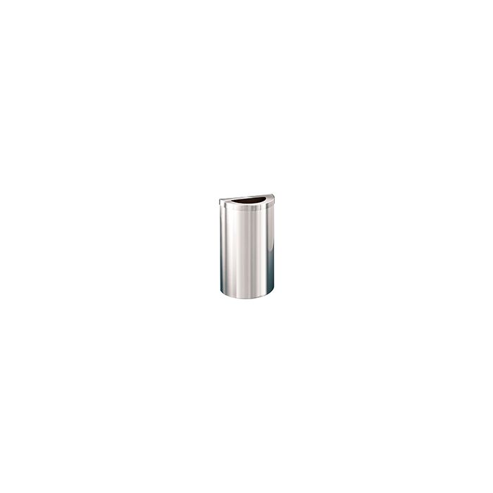 Glaro 1891VSA Value Half Round Receptacle with Half Round Lid - 16 Gallon Capacity - 30" H x 18" W x 9" D - Satin Aluminum