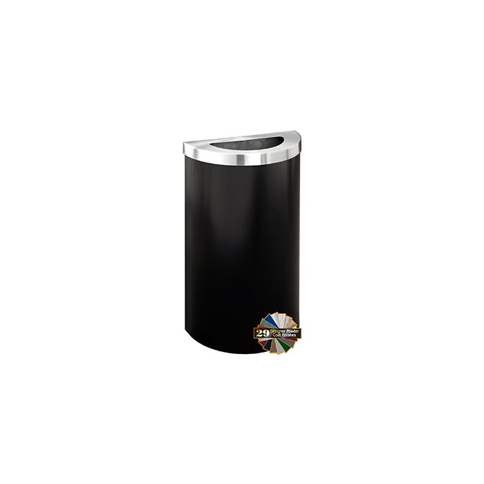 Glaro 1891V Value Half Round Receptacle with Half Round Lid - 16 Gallon Capacity - 30" H x 18" W x 9" D - Assorted Colors