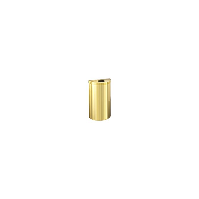 Glaro 1892VBE Value Half Round Receptacle with Round Opening - 16 Gallon Capacity - 30" H x 18" W x 9" D - Satin Brass