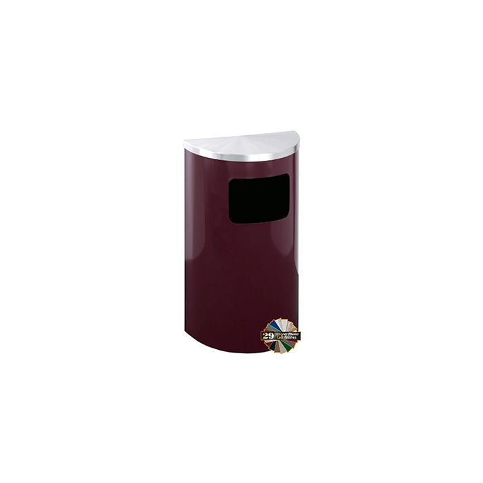 Glaro 1893 Profile Series Half Round Receptacle with Side Entry - 6 Gallon Capacity - 30" H x 18" W x 9" D - Assorted Colors