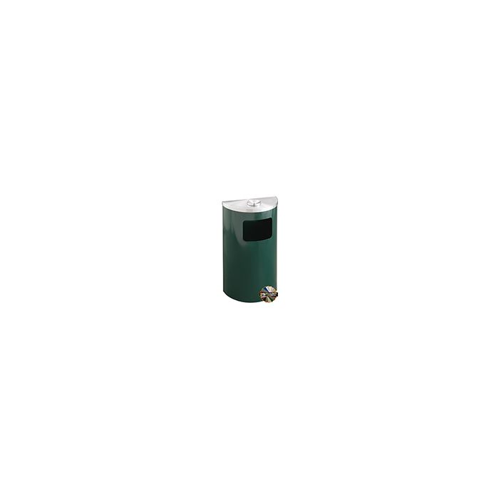 Glaro 1894 Profile Series Ash/Trash Half Round Receptacle with Side Entry - 6 Gallon Capacity - 30" H x 18" W x 9" D - Assorted Colors