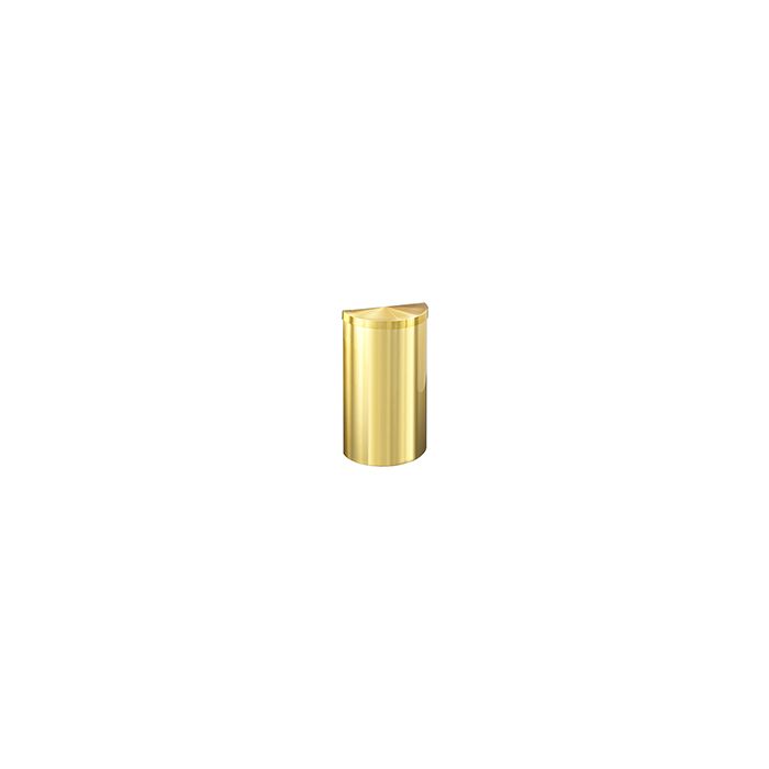 Glaro 1895VBE Value Half Round Receptacle with Flat Hinged Lid - 16 Gallon Capacity - 30" H x 18" W x 9" D - Satin Brass