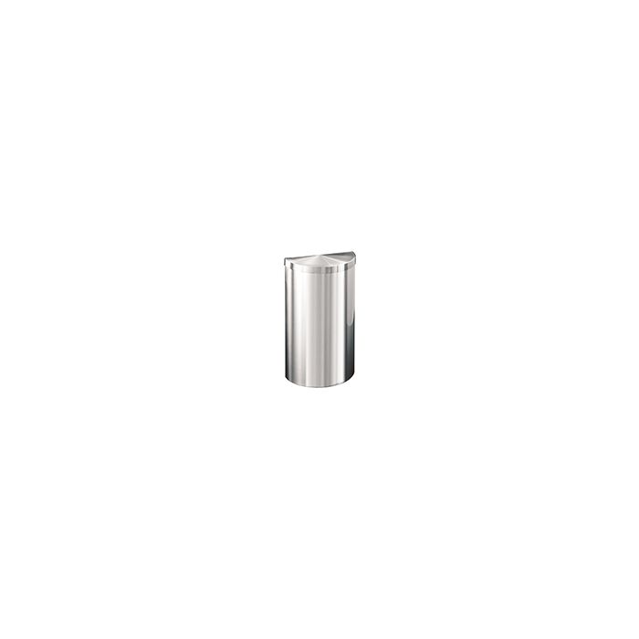 Glaro 1895VSA Value Half Round Receptacle with Flat Hinged Lid - 16 Gallon Capacity - 30" H x 18" W x 9" D - Satin Aluminum