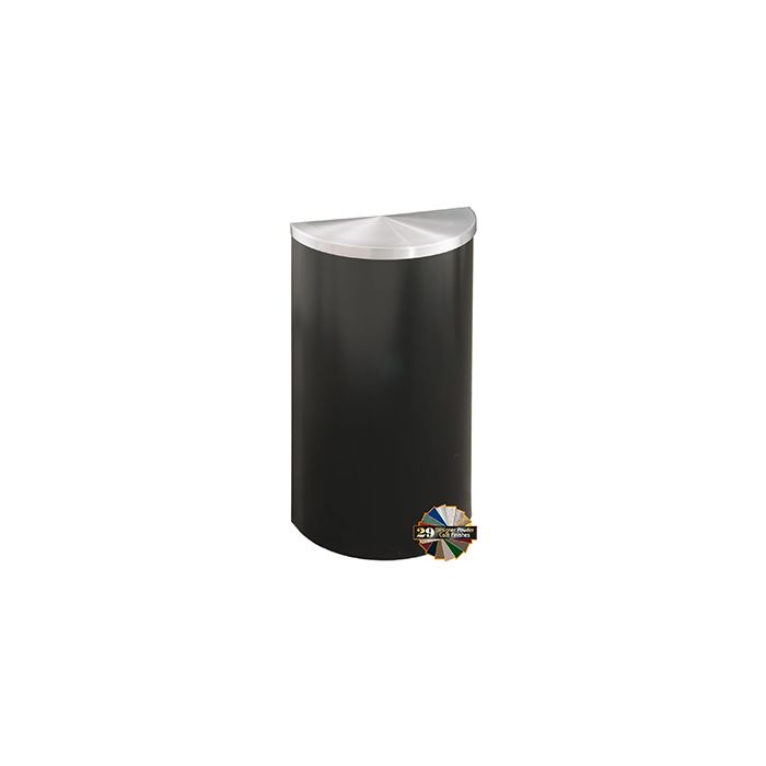 Glaro 1895 Profile Series Half Round Receptacle with Hinged Lid - 14 Gallon Capacity - 30" H x 18" W x 9" D - Assorted Colors