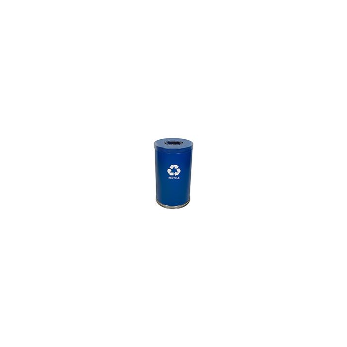 Witt Industries 18RTBL-1H Single Stream Recycling Container - 35 Gallon Capacity - 18" Dia. x 33" H - Blue in Color