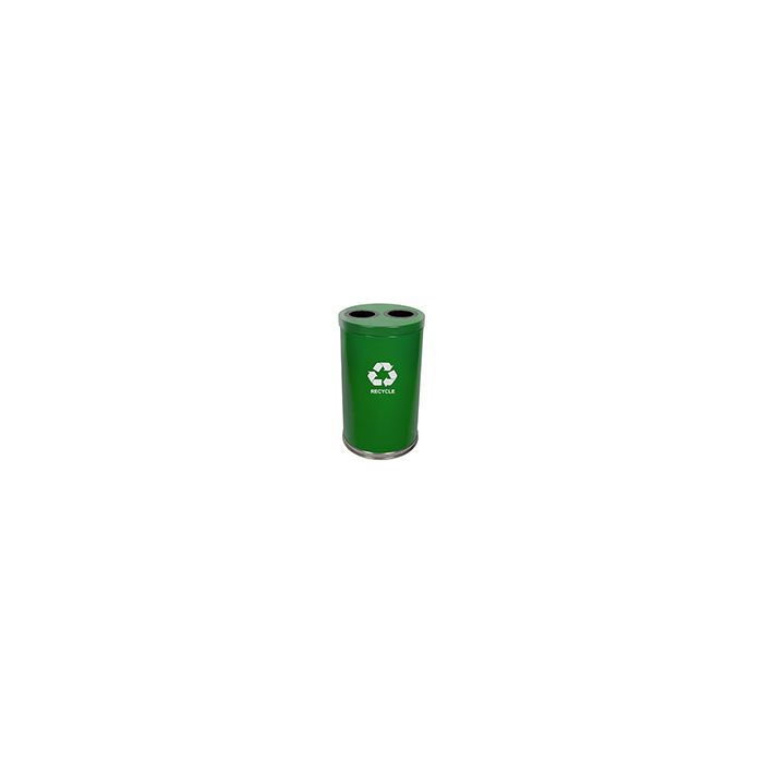 Witt Industries 18RTGN-2H Two Stream Recycling Container - 36 Gallon Capacity - 18" Dia. x 33" H- Green in Color