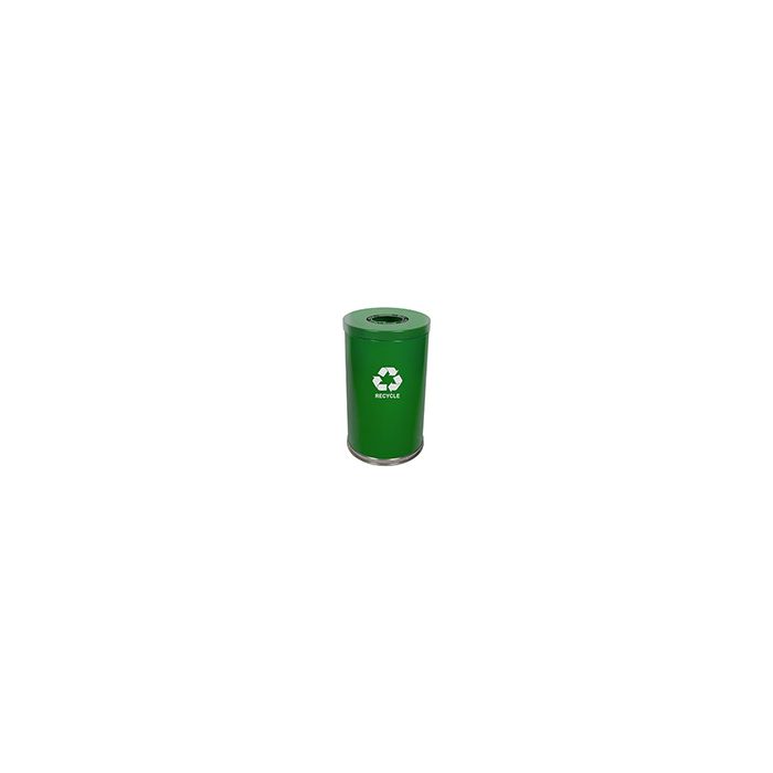 Witt Industries 18RTGN-1H Single Stream Recycling Container - 35 Gallon Capacity - 18" Dia. x 33" H - Green in Color