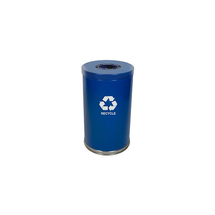 Witt Industries 18RTBL-1H Single Stream Recycling Container - 35 Gallon Capacity - 18" Dia. x 33" H - Blue in Color