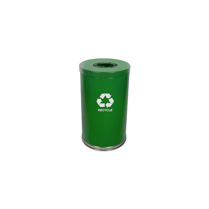 Witt Industries 18RTGN-1H Single Stream Recycling Container - 35 Gallon Capacity - 18" Dia. x 33" H - Green in Color