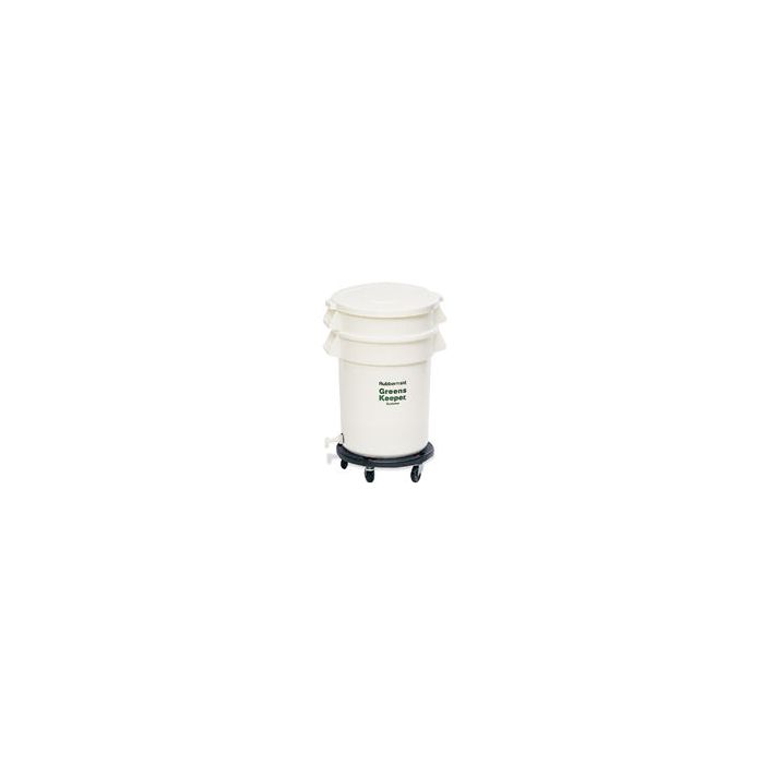 Rubbermaid 2624 GreensKeeper Container, with Lid and Dolly - 20 Gallon Capacity - 22.5" Dia. x 33.5" H