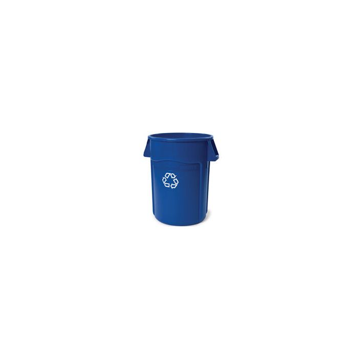 Rubbermaid 2643-07 BRUTE Recycling Container with Venting Channels - 44 Gallon Capacity - 24" Dia. x 31.5" H