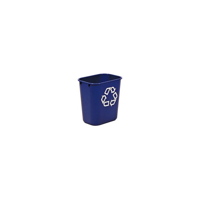 Rubbermaid 2955-73 Deskside Recycling Container, Small with Universal Recycle Symbol - 13 5/8 Quart Capacity - 11.38" L x 8.25" W x 12.13" H